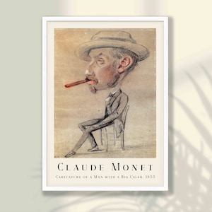 Claude Monet Art Print: Man with Cigar, Art Nouveau Poster