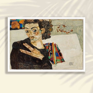 Egon Schiele Print | Expressionist Art, Schiele Poster, Schiele Wall Art, Housewarming Gift, Museum Exhibition Poster, Living Room Decor