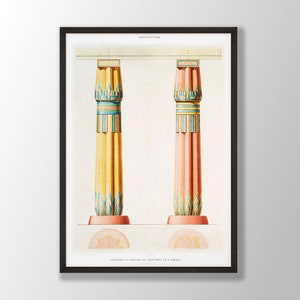 Egyptian Art Print by Émile Prisse d&#39;Avennes | Egyptian Wall Art, Egyptian Decor, Ancient Egypt Poster, Mythology Print, Egyptology Gift