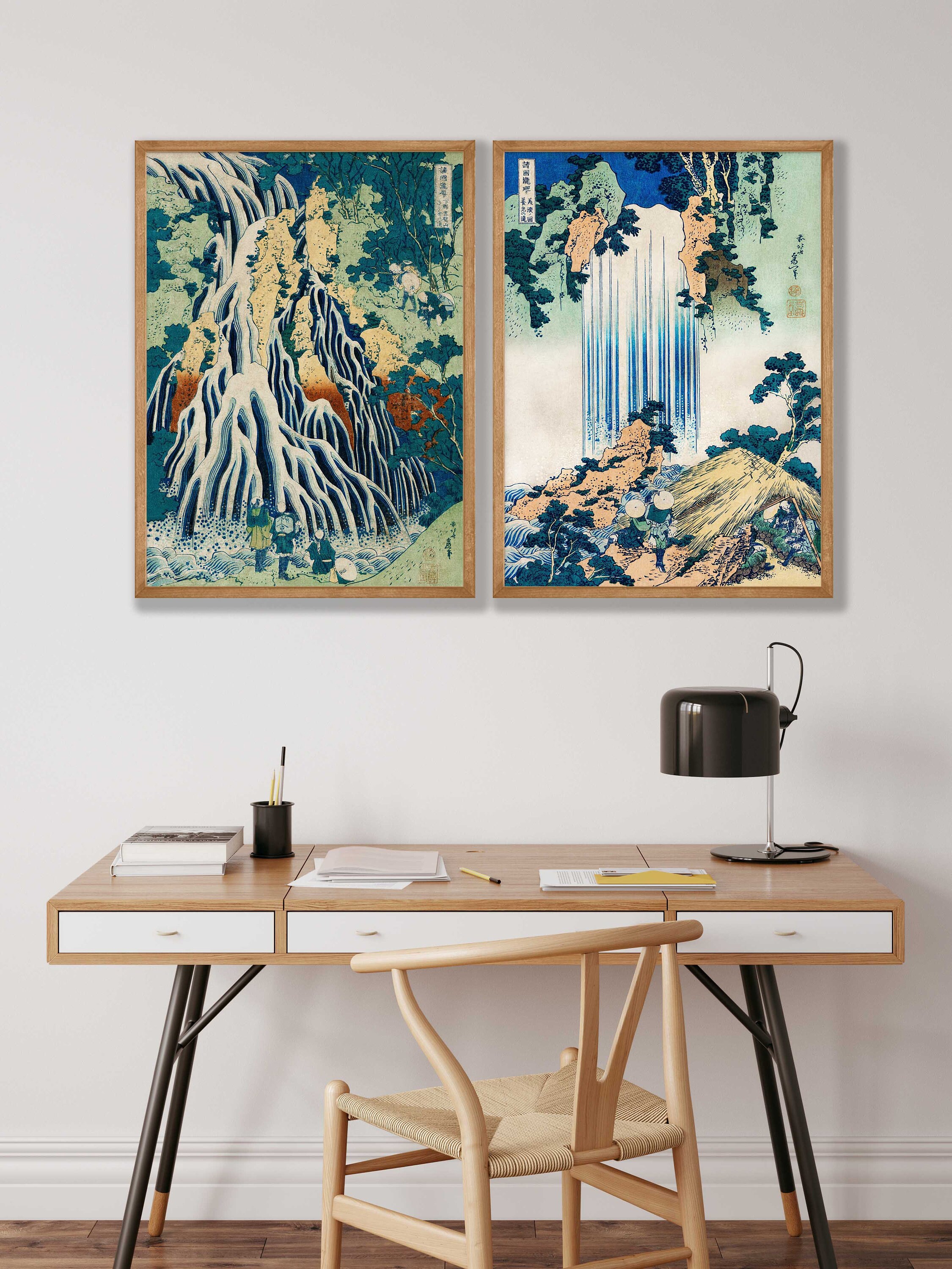 Japanese Prints Set of 2 - Woodblock Art, Japanese Wall Art Japanese Prints Set of 2 - Woodblock Art, Japanese Wall Art