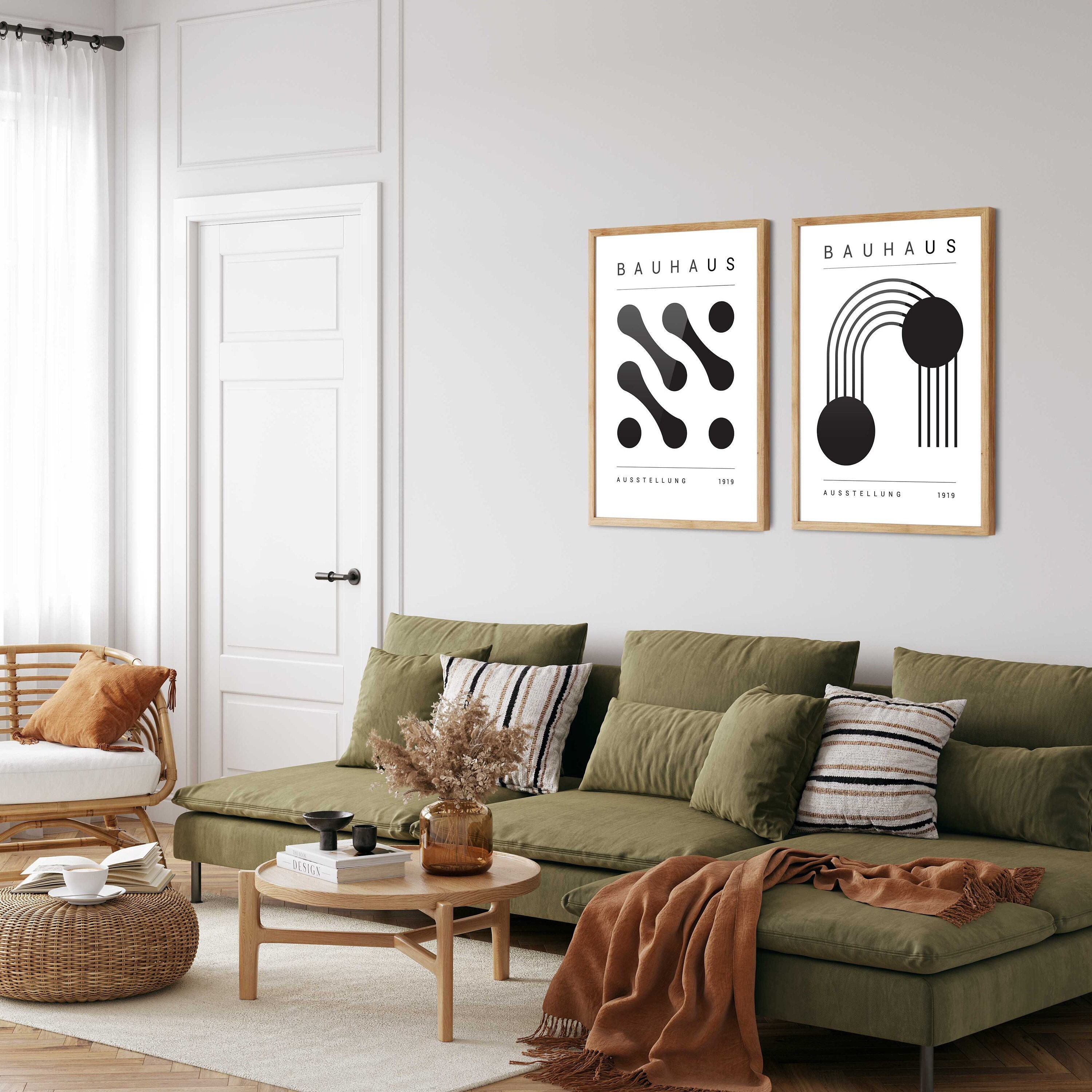 Black Bauhaus Art Print Set: Mid-century Modern Geometric Posters - Etsy UK