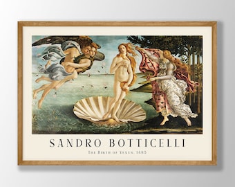 Sandro Botticelli Art Print - The Birth of Venus, Botticelli Poster, Botticelli Wall Art, Renaissance Prints, Museum Exhibition Art