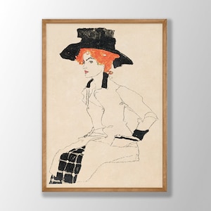 Egon Schiele Print | Portrait of a Woman 1912, Schiele Poster, Schiele Wall Art, Housewarming Gift Idea, Museum Exhibition Poster