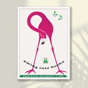 Buch Woche Poster - Nationalbibliothek Woche, Vintage Werbeplakat, Buch Wandkunst, Retro Plakat, Geschenkidee, Vintage Druck Kinderzimmer Wandkunst
