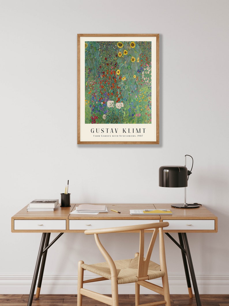 Gustav Klimt Art Print - Farm Garden with Sunflowers, Art Nouveau Decor image 6