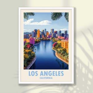 Los Angeles Travel Poster No2 - Los Angeles Print, Travel Print, Travel Decor, Los Angeles Wall Art, California Poster - FRAME and CANVAS