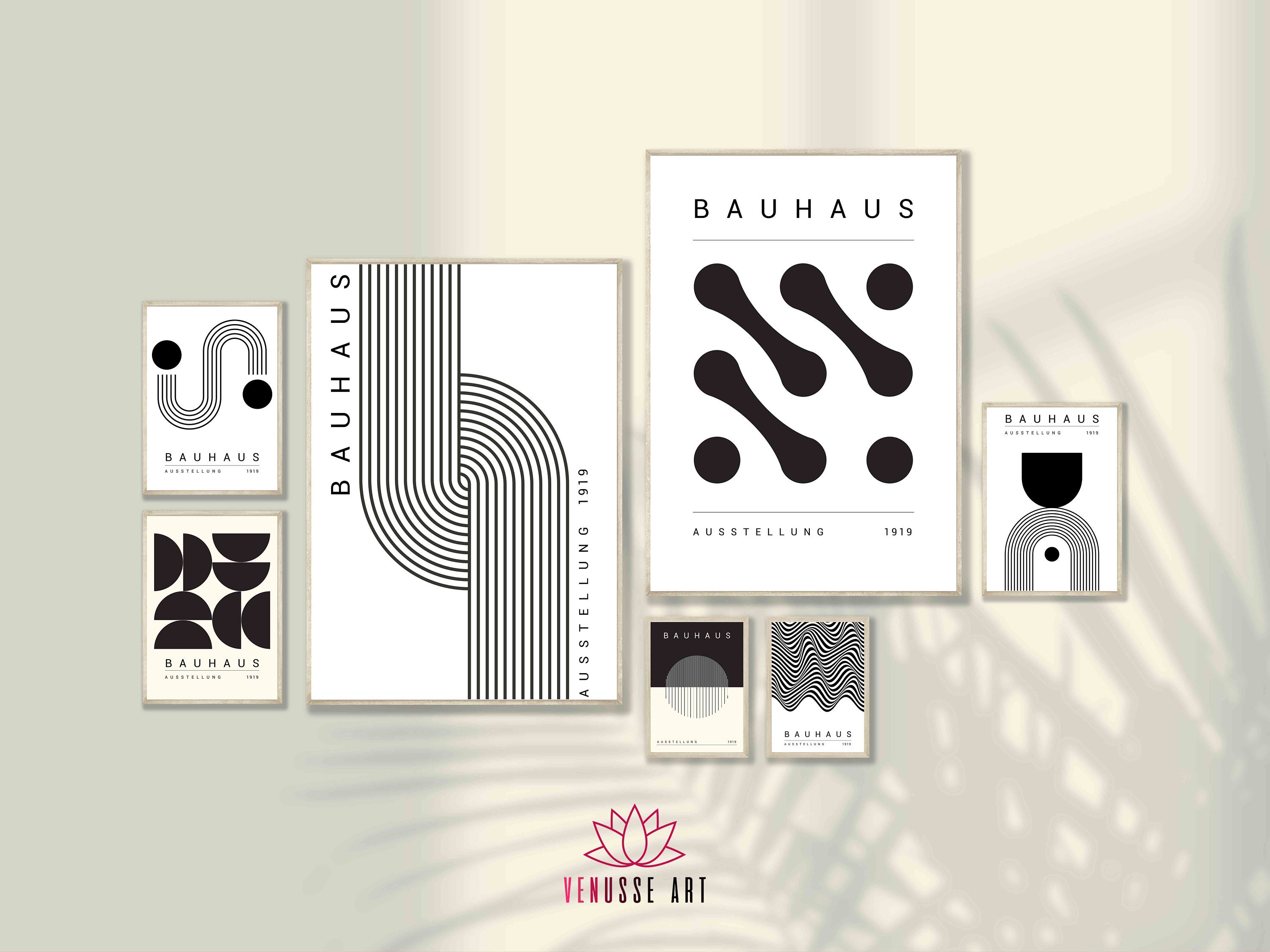 Eclectic Bauhaus Gallery Wall Print Set of 7 - Bauhaus Poster, Bauhaus Wall Art, Abstract Print Set, Gallery Wall Decor, Living Room Decor