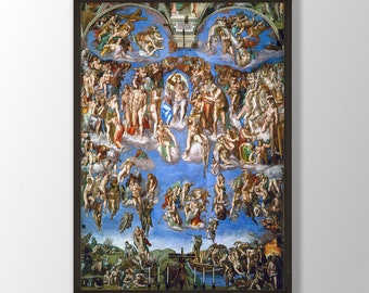 Michelangelo Art Print - Buonarroti's The Last Judgment 1536, Michelangelo Painting, Michelangelo Prints, Michelangelo Wall Art