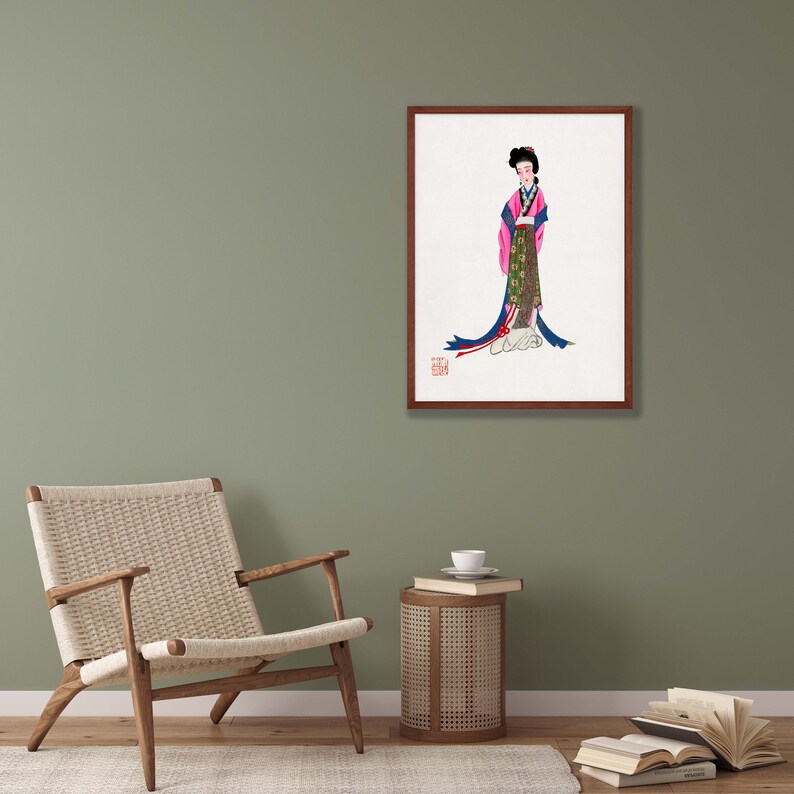 Japanese Geisha Art Print: Vintage Woodblock Style - Etsy