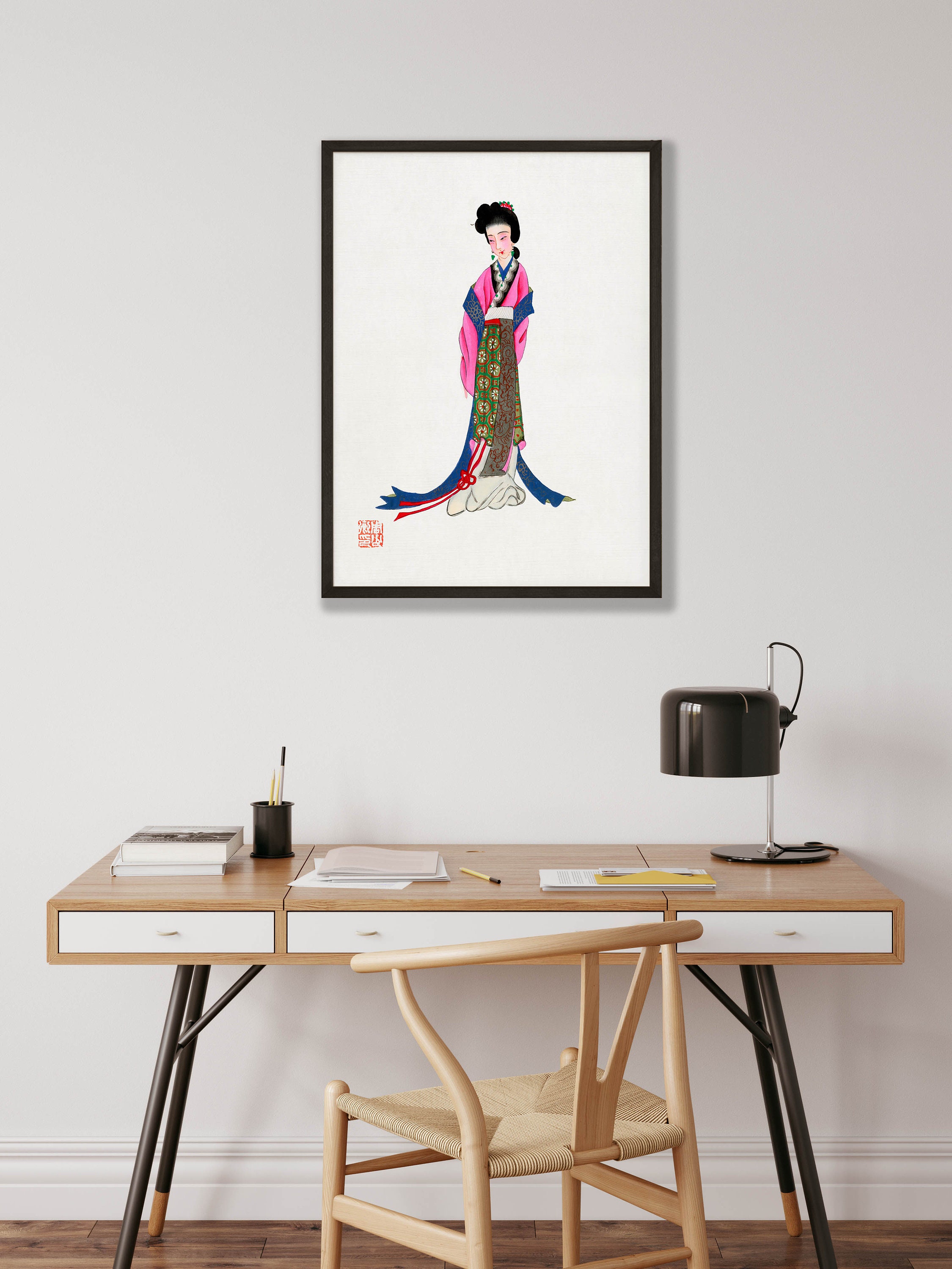 Japanese Geisha Art Print: Vintage Woodblock Style - Etsy