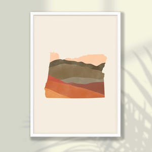 Boho Oregon State Map Poster - Oregon State Wall Art, Travel Print, Oregon Print, Oregon Wall Decor - FRAME and CANVAS