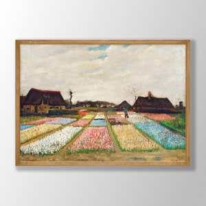 Van Gogh Print | Flower Beds in Holland, Van Gogh Poster, Museum Exhibition Poster, Van Gogh Painting, Museum Prints, Farmhouse Decor