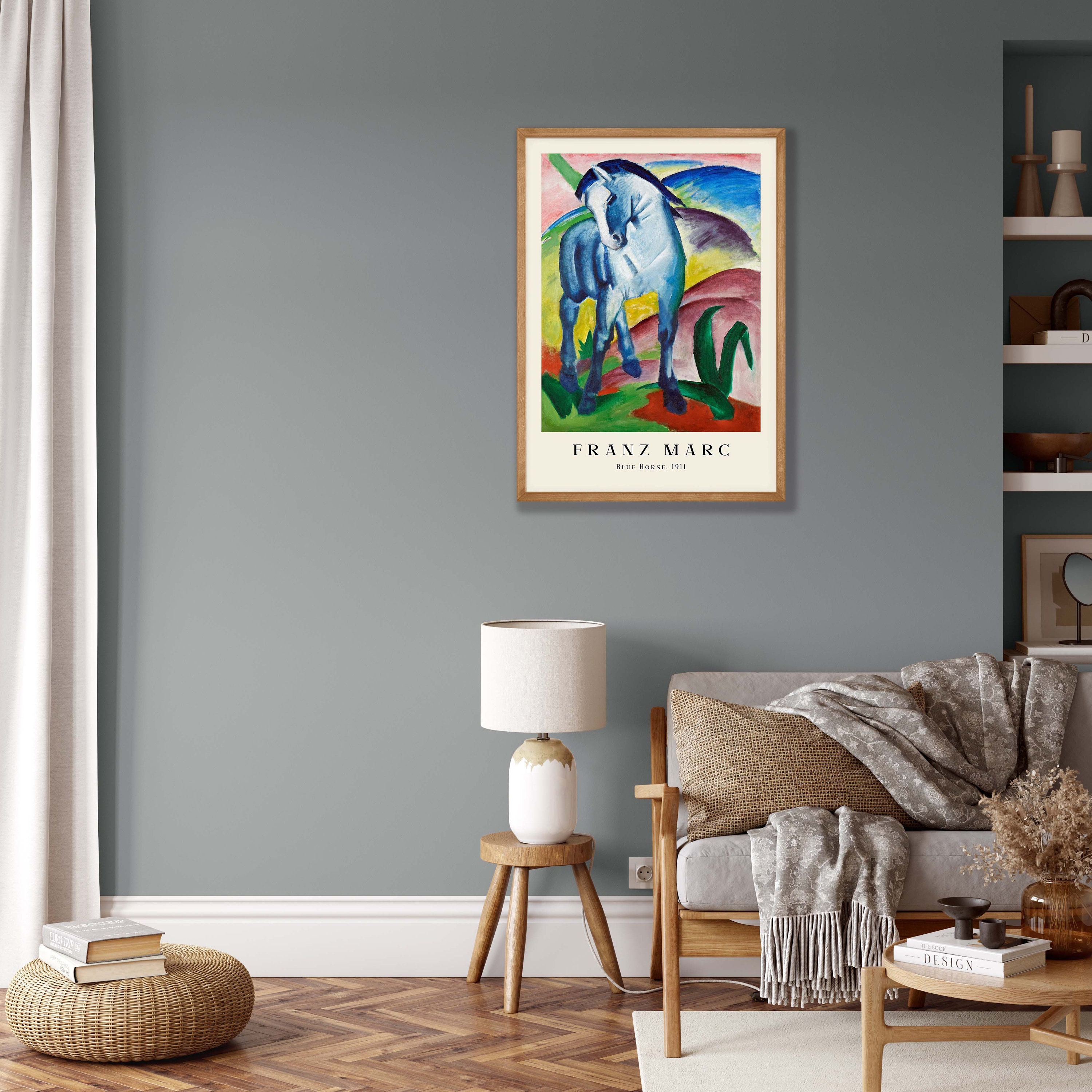 フランツ・マルクの青い馬のアートプリント：抽象表現主義の壁