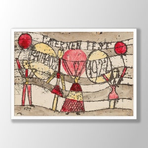 Paul Klee Kunstdruck - Laternenfest Bauhaus, Paul Klee Poster, Paul Klee Wandkunst, Abstrakter Druck, Paul Klee Ausstellung, Museumsplakat