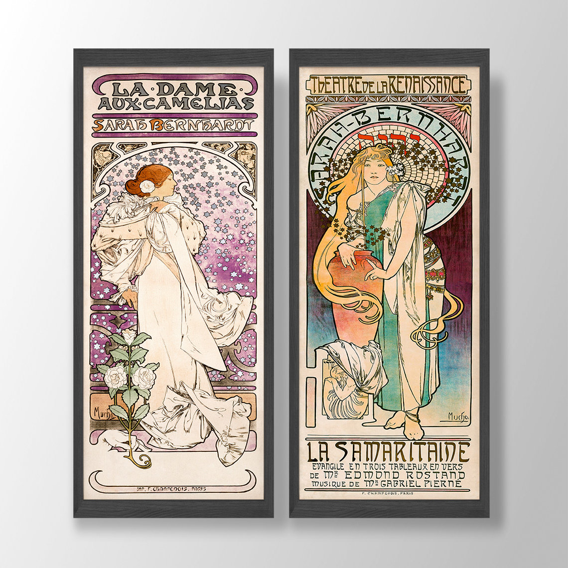 Alphonse Mucha Art Nouveau Poster Set: Sarah Bernhardt Prints
