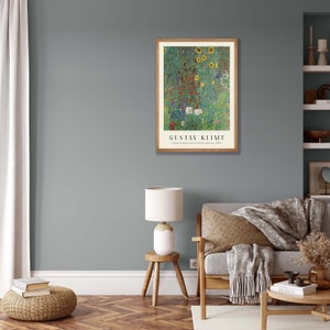 Gustav Klimt Art Print - Farm Garden with Sunflowers, Art Nouveau Decor image 4