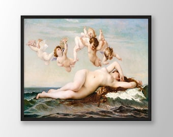 Konsttrycket Venus födelse: Reproduktion av Alexandre Cabanel