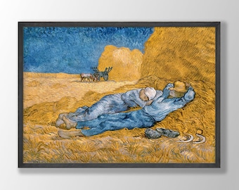 Van Gogh Print | The Siesta, Van Gogh Poster, Museum Exhibition Poster, Van Gogh Paintings, Museum Wall Art, Farmhouse Decor