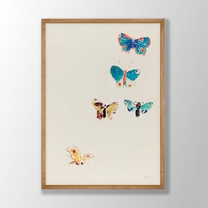 Odilon Redon Art Print - Five Butterflies, Odilon Redon Poster, Butterfly Print, Museum Exhibition Poster,Kitchen Wall Art,Living Room Decor