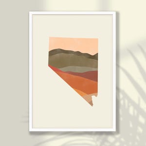 Boho Nevada State Map Poster - Nevada State Wall Art, Travel Print, Nevada Print, Nevada Home Decor - FRAME and CANVAS