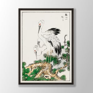 Japanese Stork Print- Japanese Wall Art, Japanese Poster, Japanese Woodblock, Japanese Bird Art, Stork Wall Art, Japanese Decor