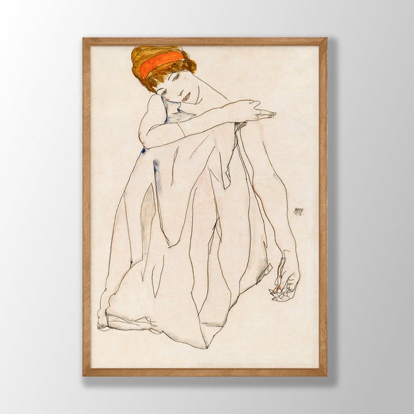 Impression Egon Schiele | Danseuse 1913, affiche Schiele, Art mural Schiele, idée cadeau de pendaison de crémaillère, affiche d'exposition de musée