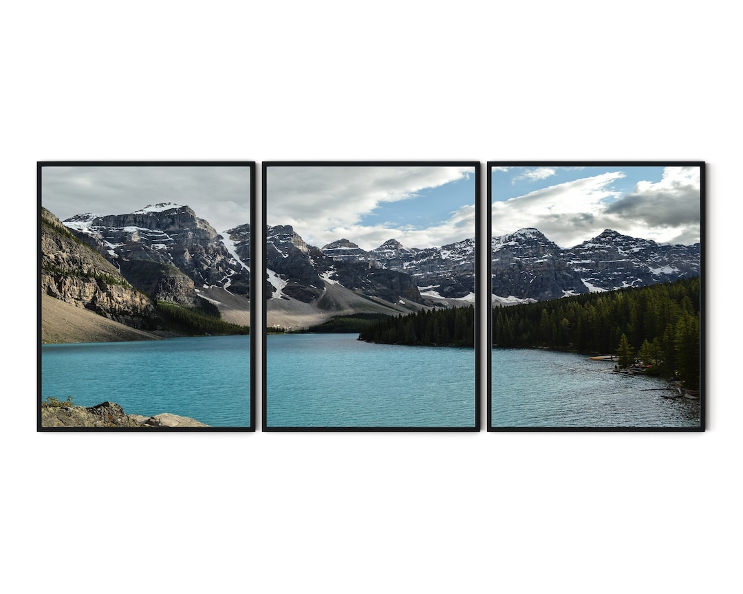 Moraine Lake Canada Mountain Art Print Set of 3 - Mountain Set of 3 ...