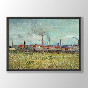 Van Gogh Print | Factories at Clichy, Van Gogh Poster, Museum Exhibition Poster, Van Gogh Paintings, Museum Wall Art, Farmhouse Decor