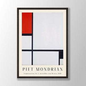 Piet Mondrian Art Print Composition No:1, Piet Mondrian Poster, Piet ...