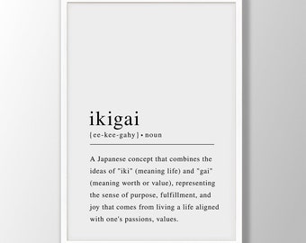 Ikigai Definition Print - Japanische Wandkunst