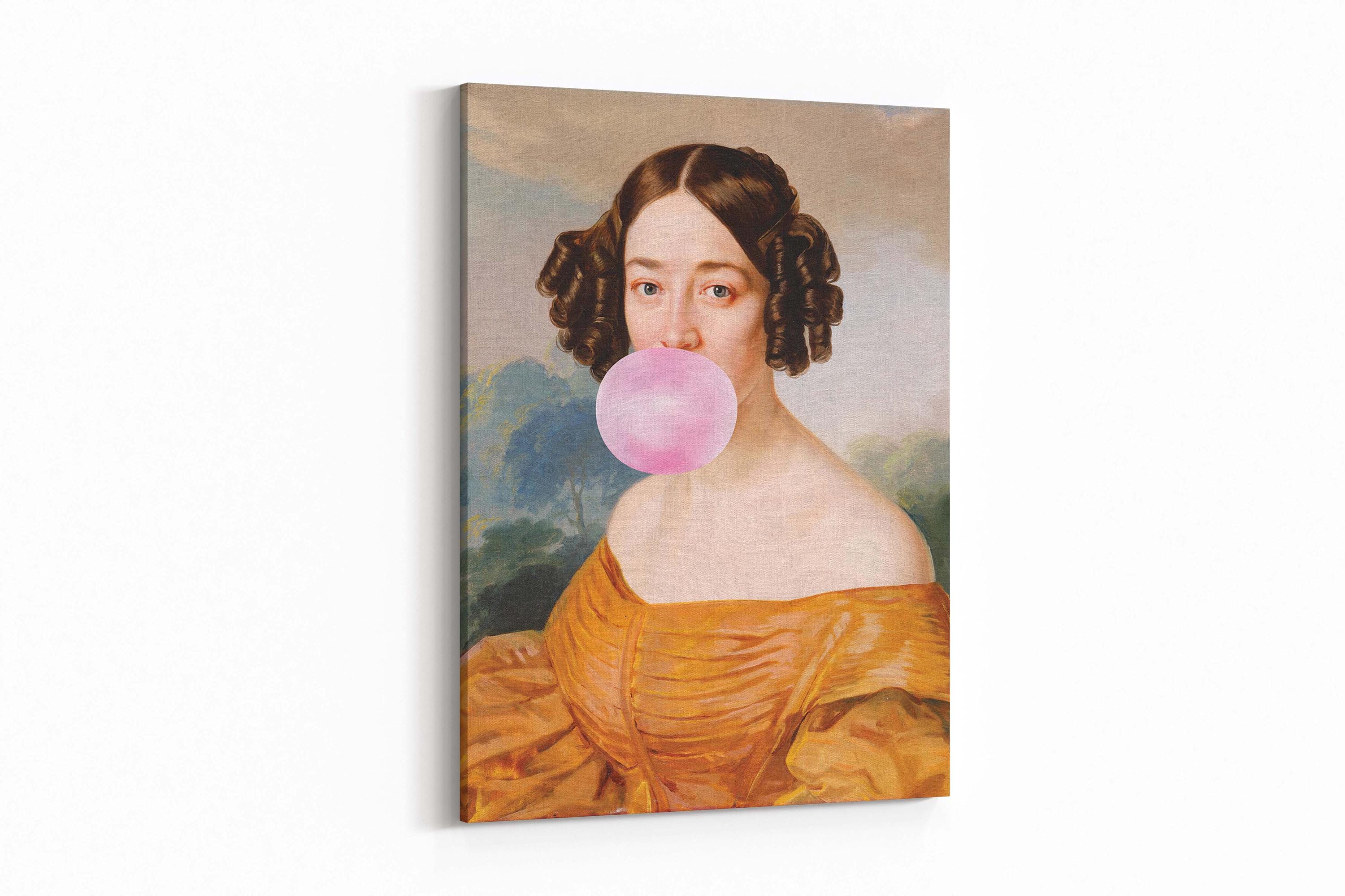 絵画 bubble gum Vintage Bubble Gum Art Print - Altered Art Painting, Eclectic Wall