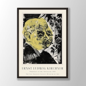 Ernst Ludwig Kirchner Art Print - Portrait of Dr. Spengler, Expressionist Art, Kirchner Wall Art, Kirchner Exhibition, Museum Poster