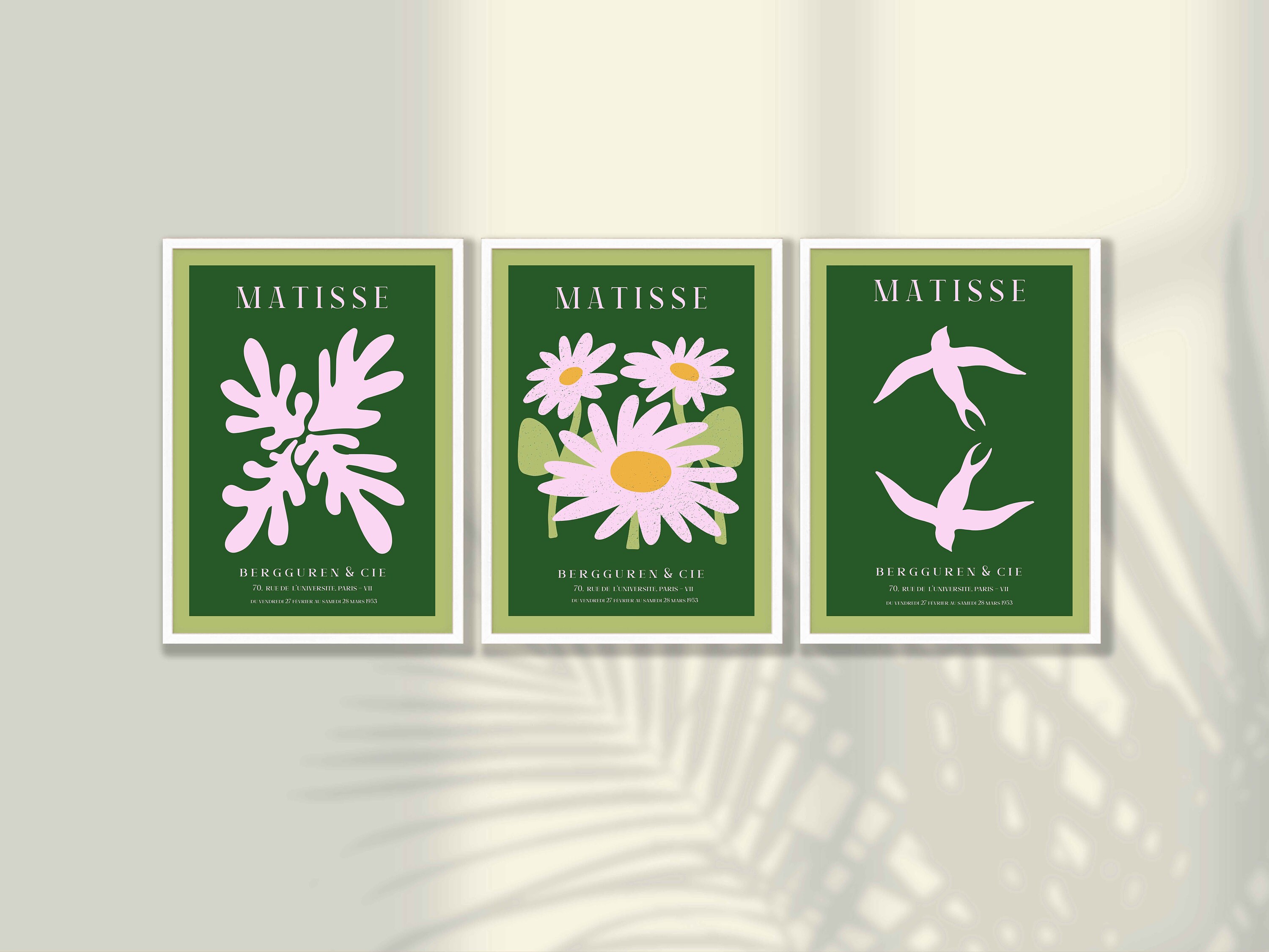 Set 6 Poster Matisse Verdi Floreali JINZUNRUI - Stampe Su Tela A4 Senza Cornice Per Arredo Soggiorno