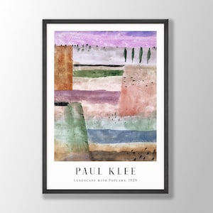 Paul Klee Print - Landscape with Poplars 1929, Paul Klee Poster, Paul Klee Wall Art, Klee Exhibition Print, Office Decor, Modern Home Decor