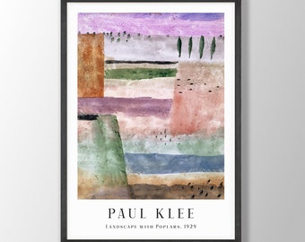 Paul Klee Print - Landschaft mit Pappeln 1929, Paul Klee Poster, Paul Klee Wandkunst, Klee Ausstellung Print, Büroeinrichtung, Moderne Wohnkultur