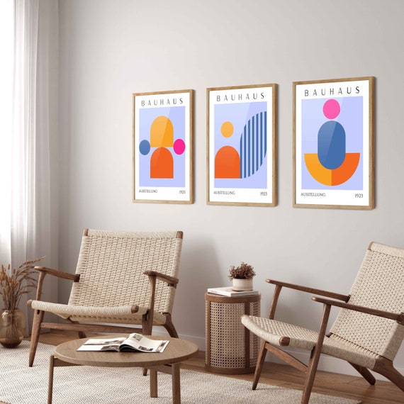 NonPi【3点セット】幾何学　モダン　インテリア　BAUHAUS バウハウス アートプリント 3枚セット - バウハウス ポスター、モダン
