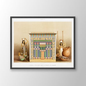 Egyptian Art Print by Émile Prisse d&#39;Avennes | Egyptian Goddess, Ancient Egypt Poster, Egypt Wall Art, Mythology Print, Egyptology Gift