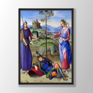 Raphael Art Print - An Allegory 1504, Raphael Prints, Raphael Wall Art, Art Nouveau Prints, Art Reproduction Print, Raphael Exhibition Print