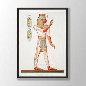 Egyptian Art Print by Émile Prisse d&#39;Avennes | Egyptian Goddess, Ancient Egypt Poster, Egypt Wall Art, Mythology Print, Egyptology Gift