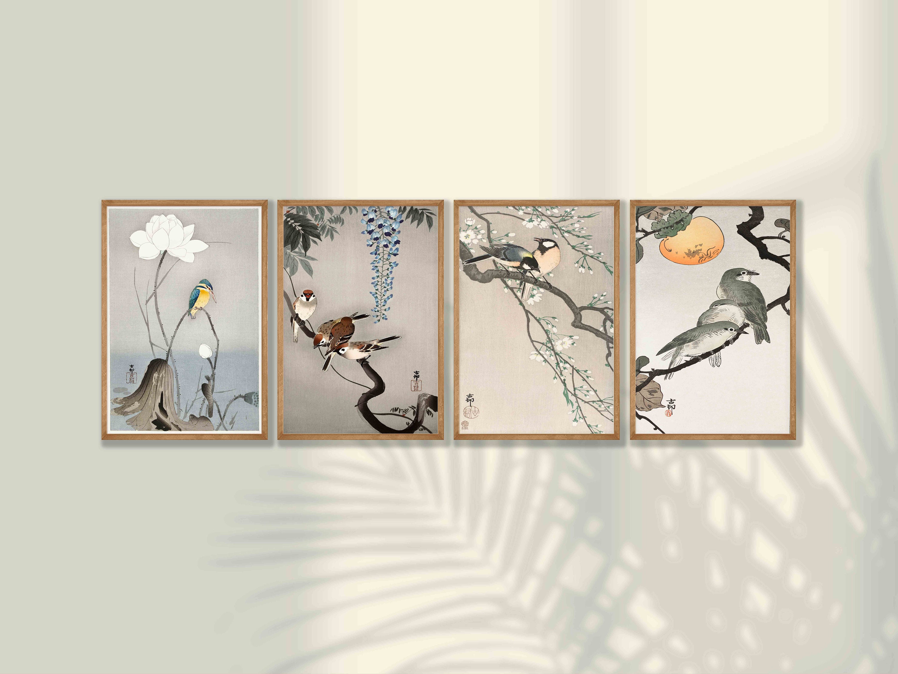 Japanese Bird Prints Set: Vintage Botanical Gallery Wall Art - Etsy