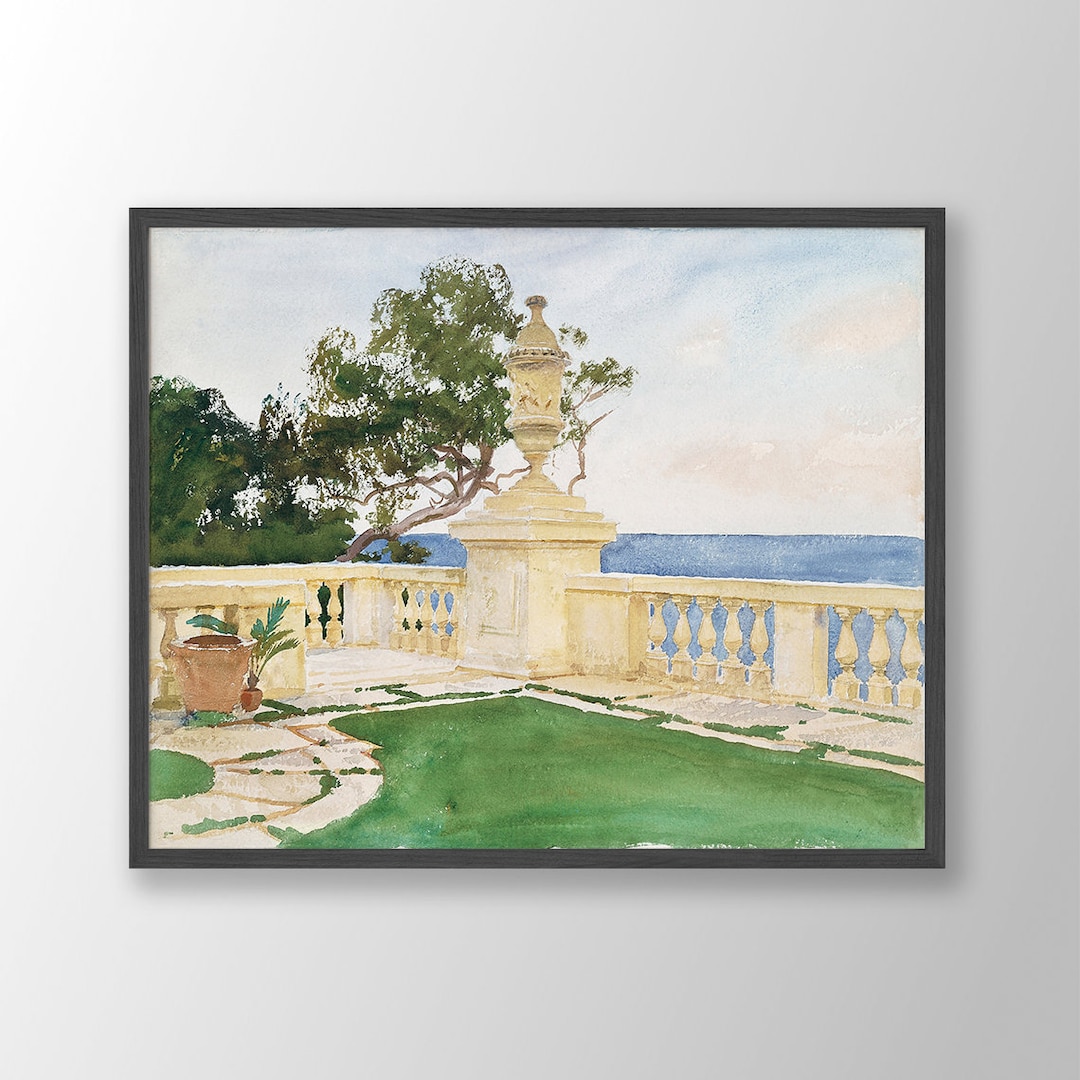 John Singer Sargent Art Print Terrace Vizcaya 1917, John Singer Sargent Poster, Museum