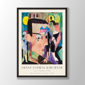 Ernst Ludwig Kirchner Art Print - Self-Portrait, Expressionist Art, Kirchner Wall Art, Kirchner Exhibition, Museum Poster, Modern Home Art