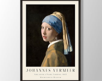 フェルメールのアートプリント：真珠の耳飾りの少女、モダンな室内装飾