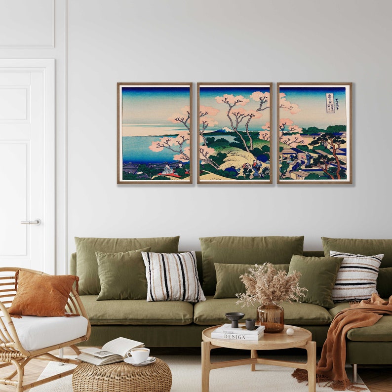 Japanese Prints Set of 3 Woodblock Art Japanese Wall Art Etsy