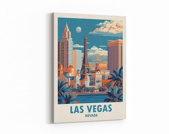 Las Vegas reseposter - Nevada väggkonst, stadsväggdekor