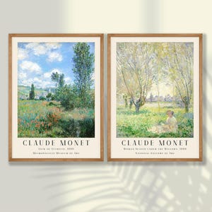 Claude Monet Wall Art Set of 2 No9 - Monet Poster, Monet Prints Exhibition Art, Gallery Wall Decor, Museum Prints, Landscape Wall Art