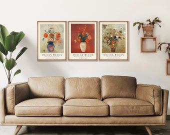 Odilon Redon Flower Prints Set of 3 - Museum Exhibition Posters