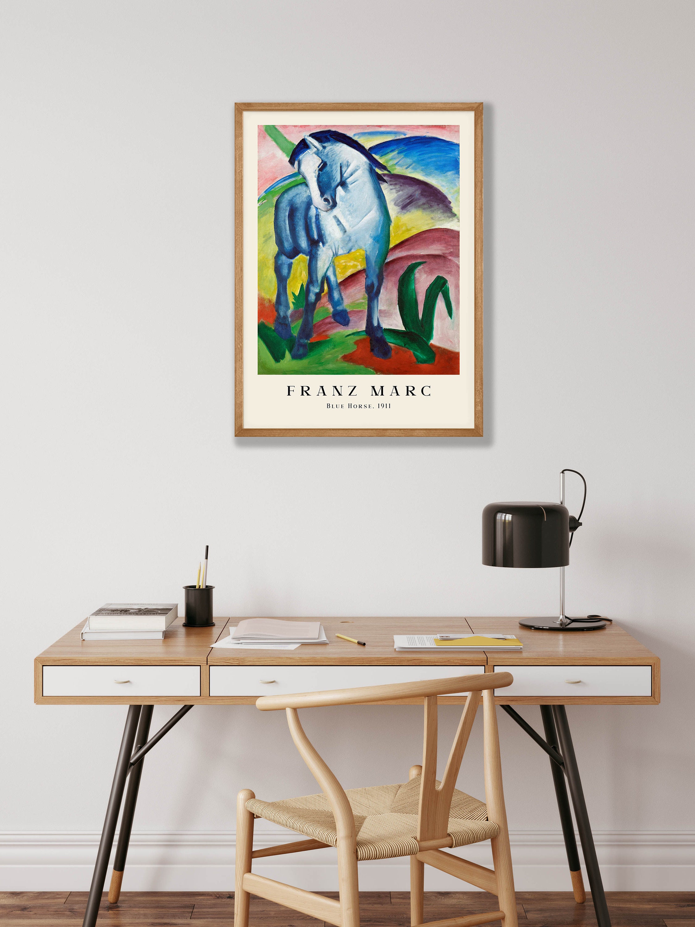 フランツ・マルクの青い馬のアートプリント - 抽象表現主義の壁装飾