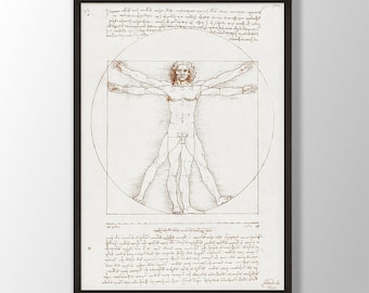 Vitruvian Man Art Print: Leonardo Da Vinci, Human Anatomy