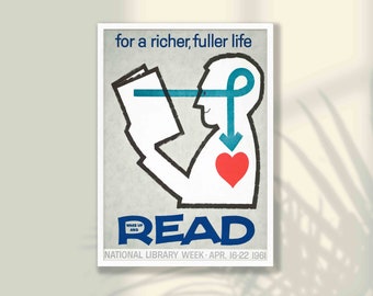 Vintage Book Week Poster: Retro Library Wall Art